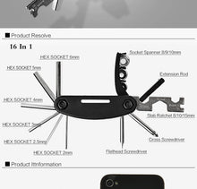 Load image into Gallery viewer, 16 in 1 Hex Spoke Wrench/Screwdriver Bicycle Tool
