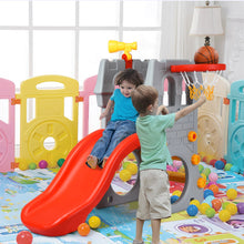 Load image into Gallery viewer, ﻿2-Step Children Play Castle Slide with Basketball Hoop &amp; Telescope - yourhealthandfitnessshop
