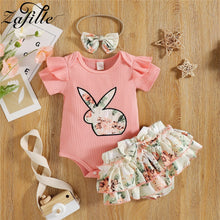 Load image into Gallery viewer, Baby Rabbit Romper, Shorts and Headband
