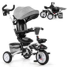 Load image into Gallery viewer, 6-In-1 Kids Baby Stroller Tricycle Detachable Learning Bike w/ Canopy - yourhealthandfitnessshop
