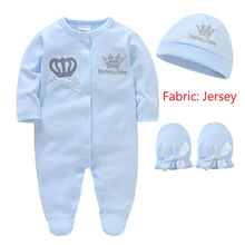 Load image into Gallery viewer, Royal Crown One-Piece Romper with Cap &amp; Gloves
