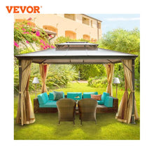 Load image into Gallery viewer, Outdoor Gazebo Hardtop Canopy 10x10/10x12Ft with Net/Shade Awning
