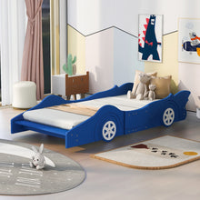 Load image into Gallery viewer, Full/Twin Size Race Car-Shaped Platform Bed with Wheels Red/Blue/Black
