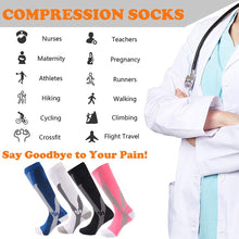 Load image into Gallery viewer, 3 Pairs Compression Socks Medical Nursing Sport Stockings - yourhealthandfitnessshop
