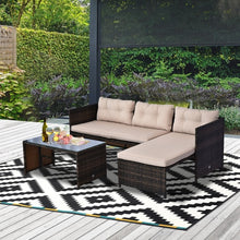 Load image into Gallery viewer, 3-Piece Wicker Rattan Patio Furniture Sets, with Cushioned Lounge Chaise
