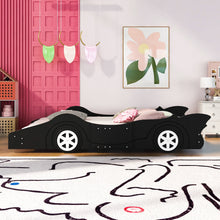 Load image into Gallery viewer, Full/Twin Size Race Car-Shaped Platform Bed with Wheels Red/Blue/Black
