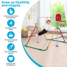 Load image into Gallery viewer, Kids Folding Horizontal Bar Adjustable Training Gymnastics Bar W/Basketball Hoop - yourhealthandfitnessshop
