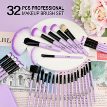 Load image into Gallery viewer, 32pcs Makeup Brush Set Purple Professional High Quality - yourhealthandfitnessshop
