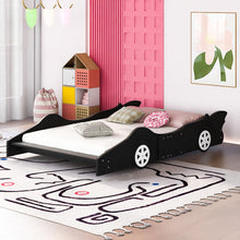 Load image into Gallery viewer, Full/Twin Size Race Car-Shaped Platform Bed with Wheels Red/Blue/Black
