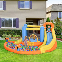 Load image into Gallery viewer, 5-in-1 Kids Inflatable Jumping Castle with Pool, Slide &amp; Climbing Walls
