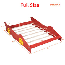 Load image into Gallery viewer, Full/Twin Size Race Car-Shaped Platform Bed with Wheels Red/Blue/Black
