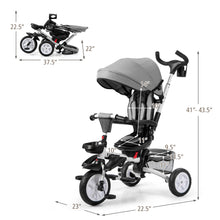 Load image into Gallery viewer, 6-In-1 Kids Baby Stroller Tricycle Detachable Learning Bike w/ Canopy - yourhealthandfitnessshop
