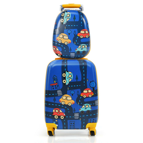 2PC Kids Carry On Luggage Set, Backpack & Rolling Suitcase for Travel - yourhealthandfitnessshop