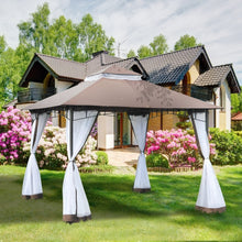 Load image into Gallery viewer, Double Roof Garden Gazebo 10x10 with Zippered Side Mosquito Nets
