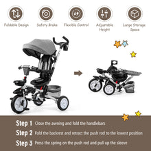 Load image into Gallery viewer, 6-In-1 Kids Baby Stroller Tricycle Detachable Learning Bike w/ Canopy - yourhealthandfitnessshop
