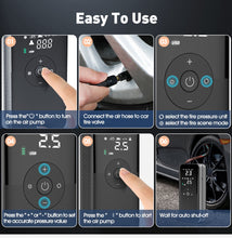 Load image into Gallery viewer, Portable Rechargeable Air Pump Tire Inflator, Compressor, Digital &amp; Cordless
